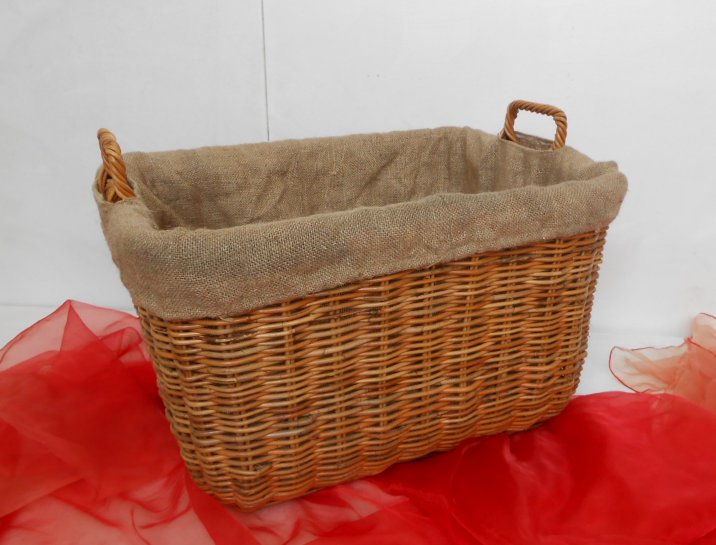 Red Hamper Somerset - Cesto per Legna con Fodera, in Vimini, Marrone, 51 x 51 x 37 cm